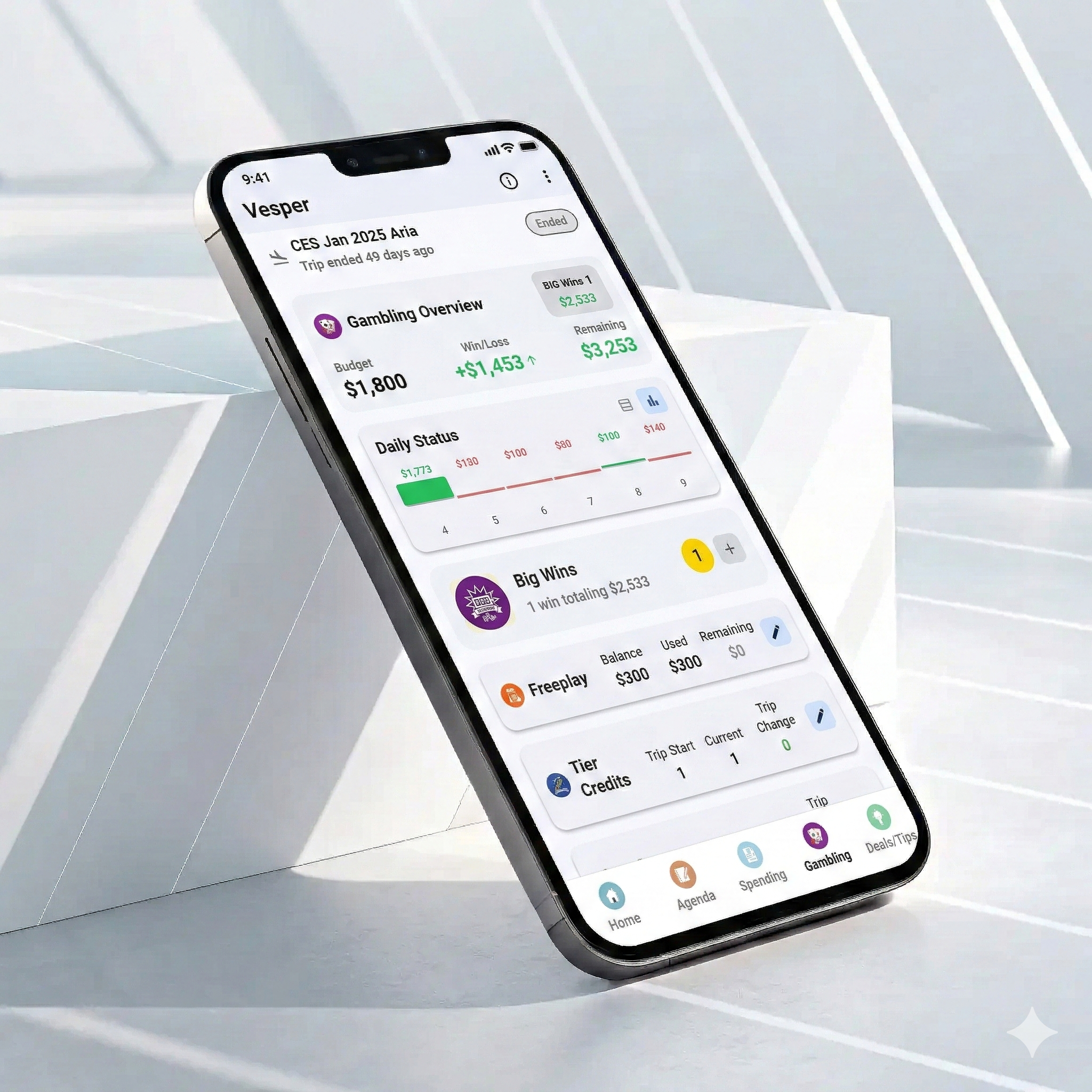 Gambling and Comp Tracking Screen